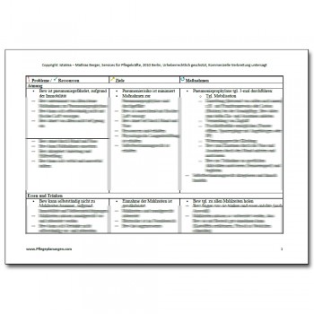 Download Pflegeplanung Demenz, Sehschwäche, Inkontinenz