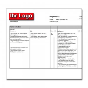 Ihr Logo auf dem Ausdruck von Pflegeplanung Schnell & Einfach